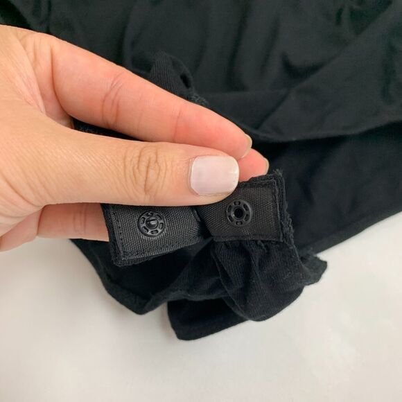 Torrid Surplice Bodysuit Womens 1 Stretch Long Sleeve Chiffon Back Tie Black - Picture 9 of 16